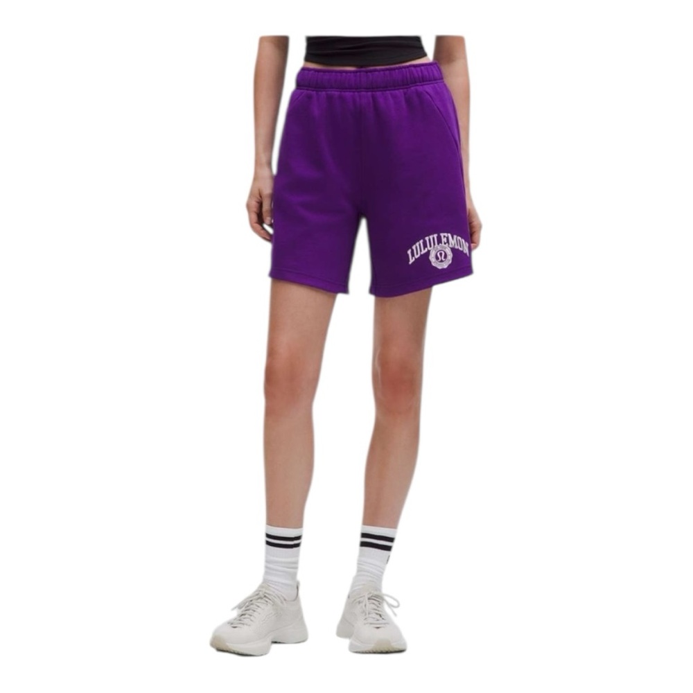 Lululemon Scuba Oversized Mid-Rise Fleece Shorts 7” College Purple Sz S/6 NWT
